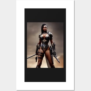 Black Beauty Warrior Sci-Fi Style T-Shirt Posters and Art